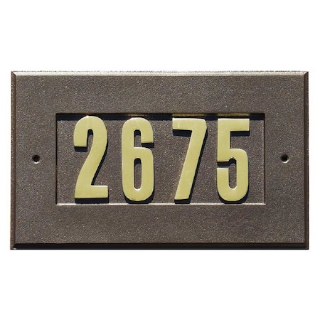 Qualarc Manchester Address Plate w/3 gold brass numbers, Bronze ADD-1410-BZ